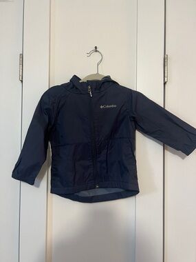 Columbia Dark Blue Hooded Windbreaker Jacket